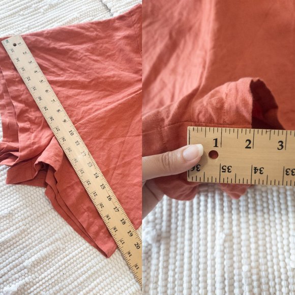 Urban Outfitters Rust Cotton Linen Blend Romper with Belt Size 2 - Gently Used - Picture 11 of 11
